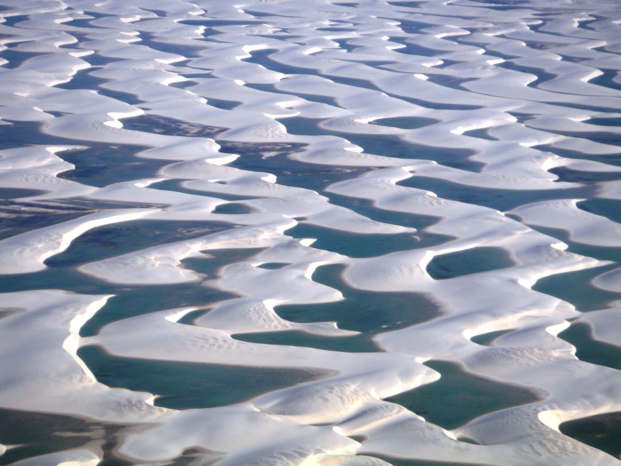 les lençois du Maranhao vue aérienne des lagunes