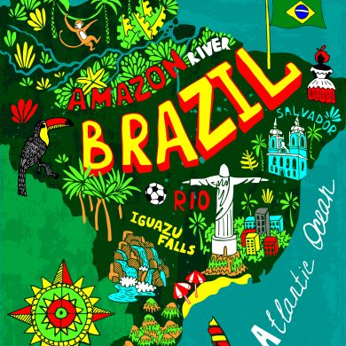carte stylisée du Brésil