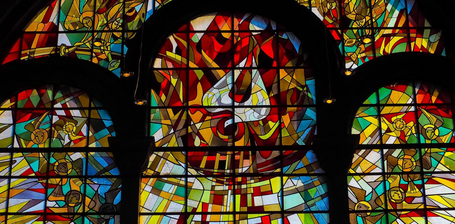 détail d'un vitrail d'église