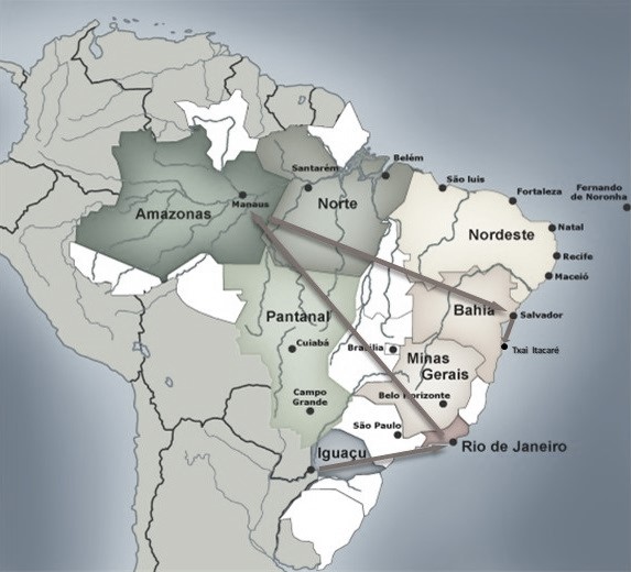 carte voyage de noces brésil nb