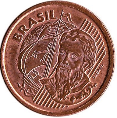 coté avers pièce de 1 centavo Brésil.