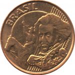 Avers face pièce de 10 centavo de monnaie du Brésil.
