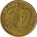 Avers pièce de monnaie de 10 centavo de monnaie du Brésil.