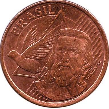 Avers ou face pièce de 5 centavos Brésil.