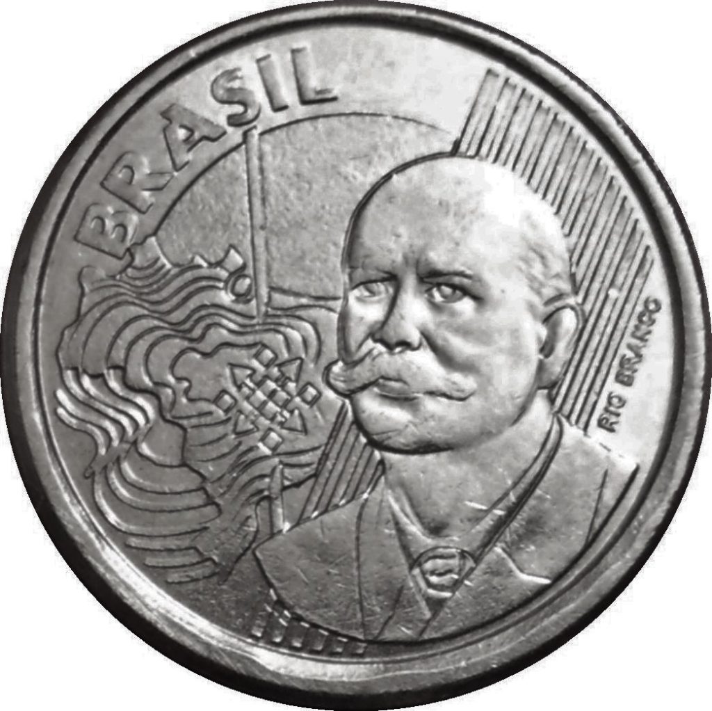 Face - avers pièce de 50 centavos de monnaie bresil.
