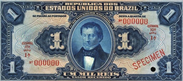 billet de Mil reis - ancienne monnaie brésilienne.
