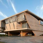 Vue extérieure du batiment contemporain cidade das artes à Rio de Janeiro au Brésil.