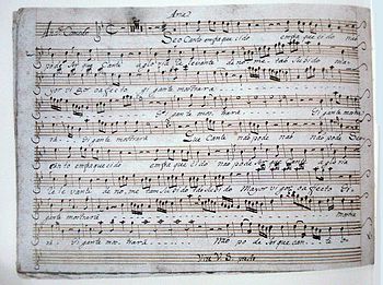 Partition de musique classique baroque brésilienne.