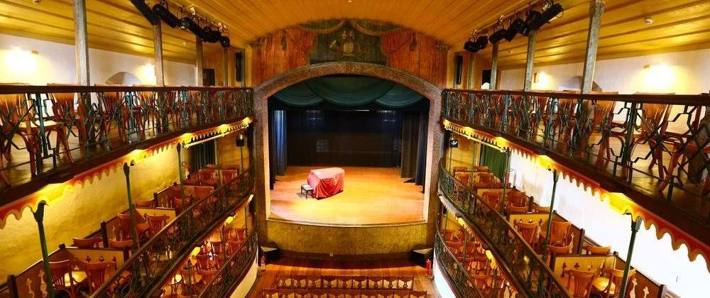Vue intérieure du premier théâtre du Brésil, à Ouro Preto dans le Minas Gerais.