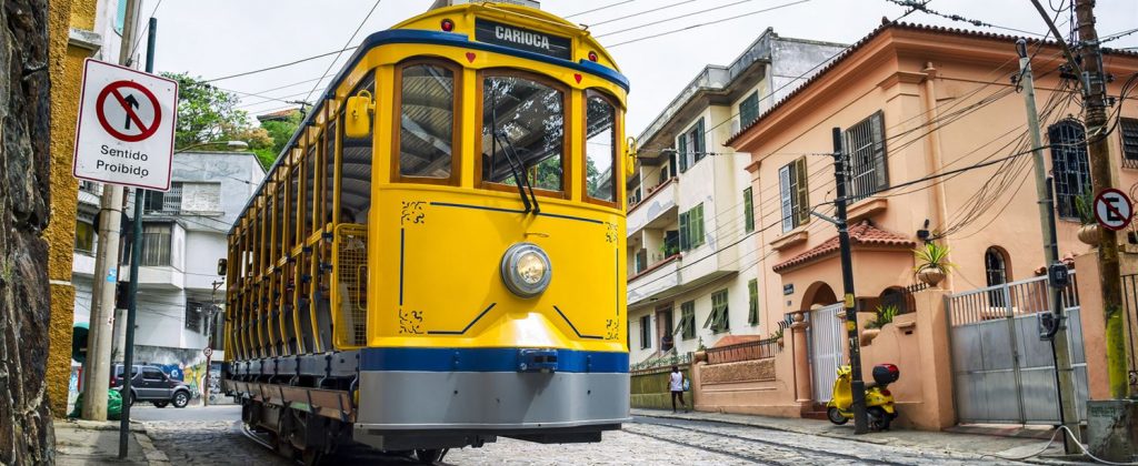 Vue du tramway de Rio de Janeiro.