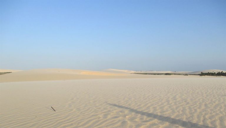 vue sur le parc de dune de Jericoacoara au Brésil.