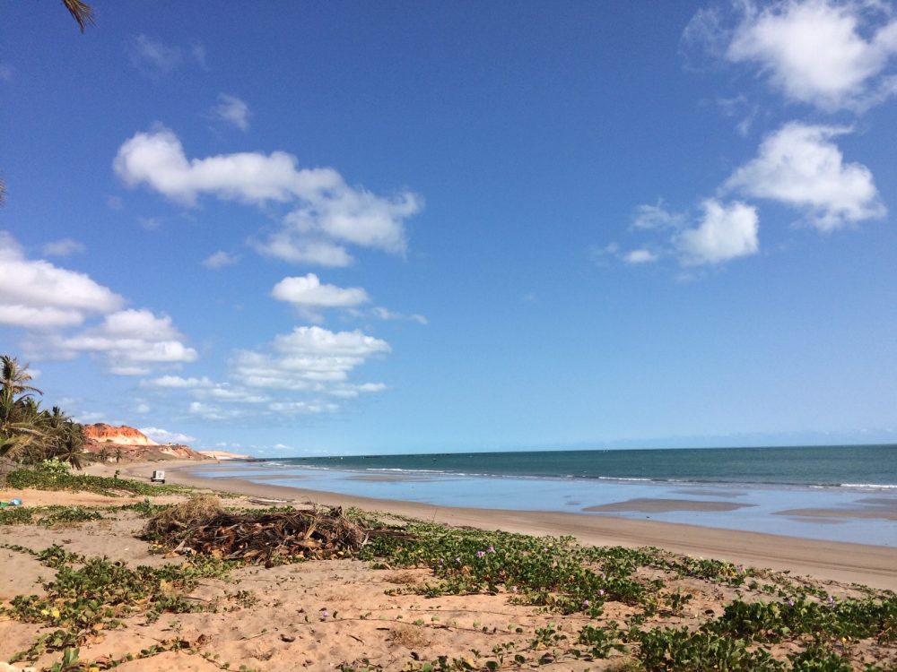 Vue latérale de la plage de Picos à Icapui entre Fortaleza et Natal.