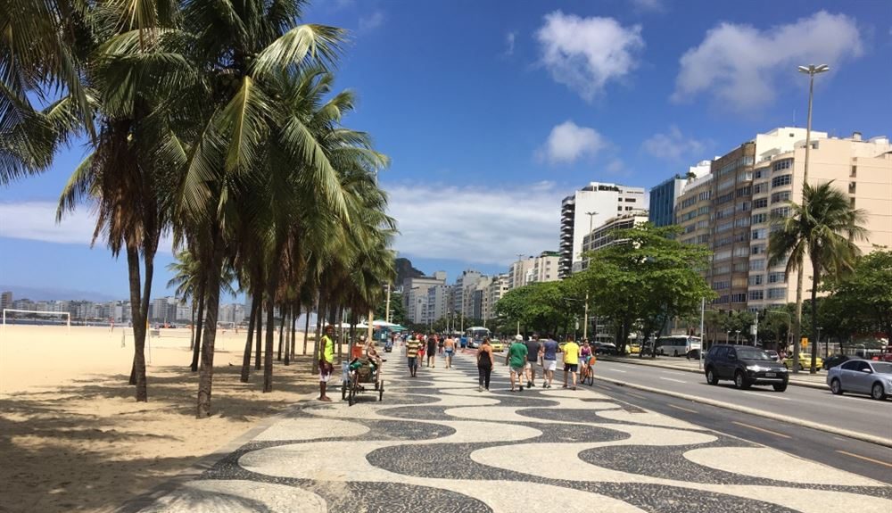 Vue de l'avenue Atlantica à Copacabana.