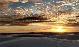 L'aube dans le parc des lençois maranhenses.