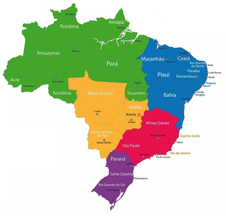La carte du Brésil.