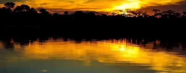 coucher de soleil en Amazonie dans le Nord du Brésil