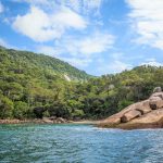 Vue d'Ilha Grande sur la Costa Verde au Brésil
