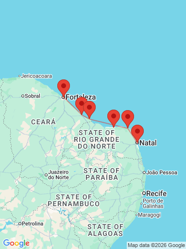 Itinéraire Le circuit de Natal à Fortaleza